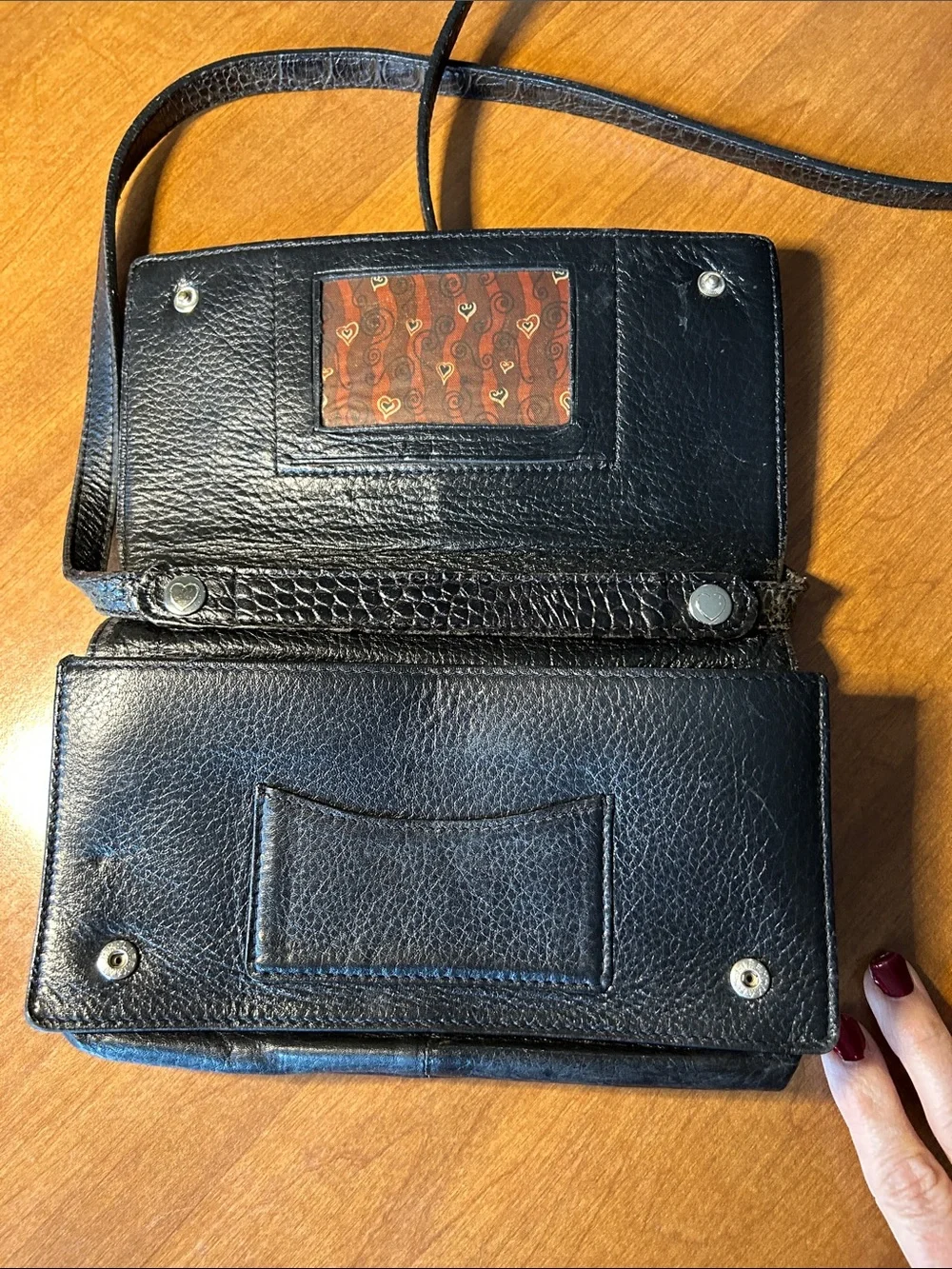 Brighton Black Croc-Embossed Crossbody Bag